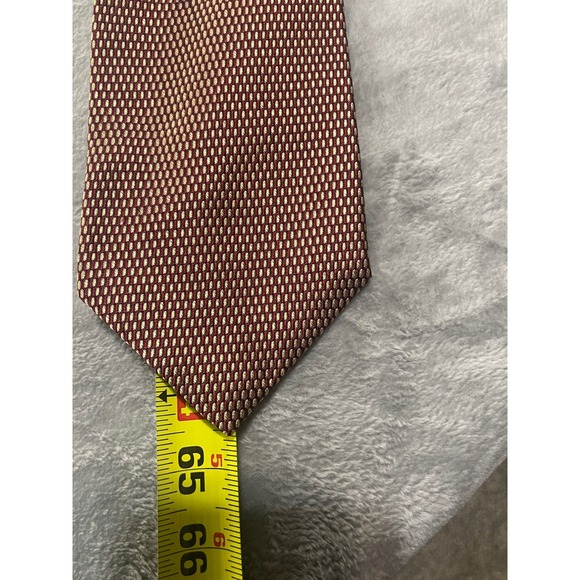 Donna Karan Signature Necktie Silk Burgundy Brown Textured Men's Tie - Picture 6 of 6